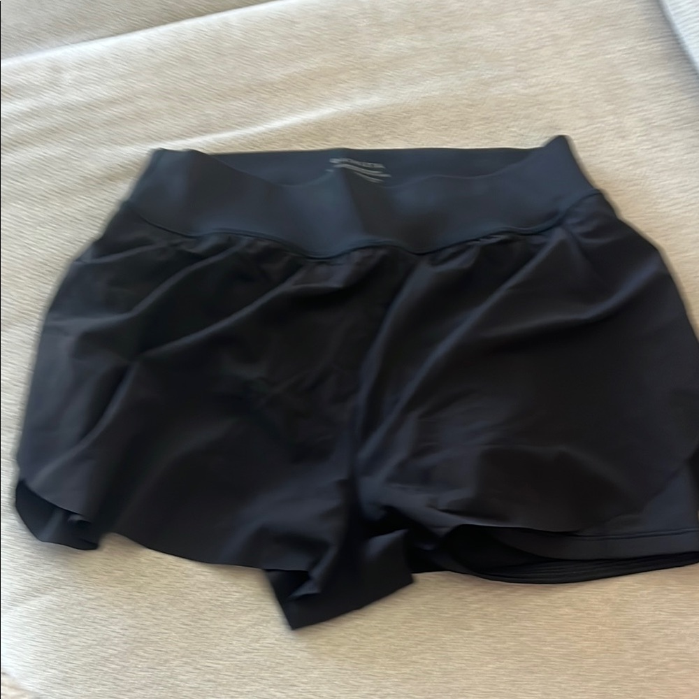 Athleta Black Athletic Shorts with Elastic Waistband